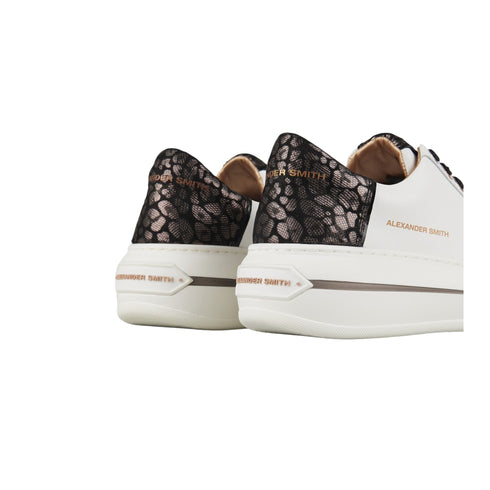 Sneakers Donna Lancaster con tomaia in pelle ed inserto posteriore laminato animalier